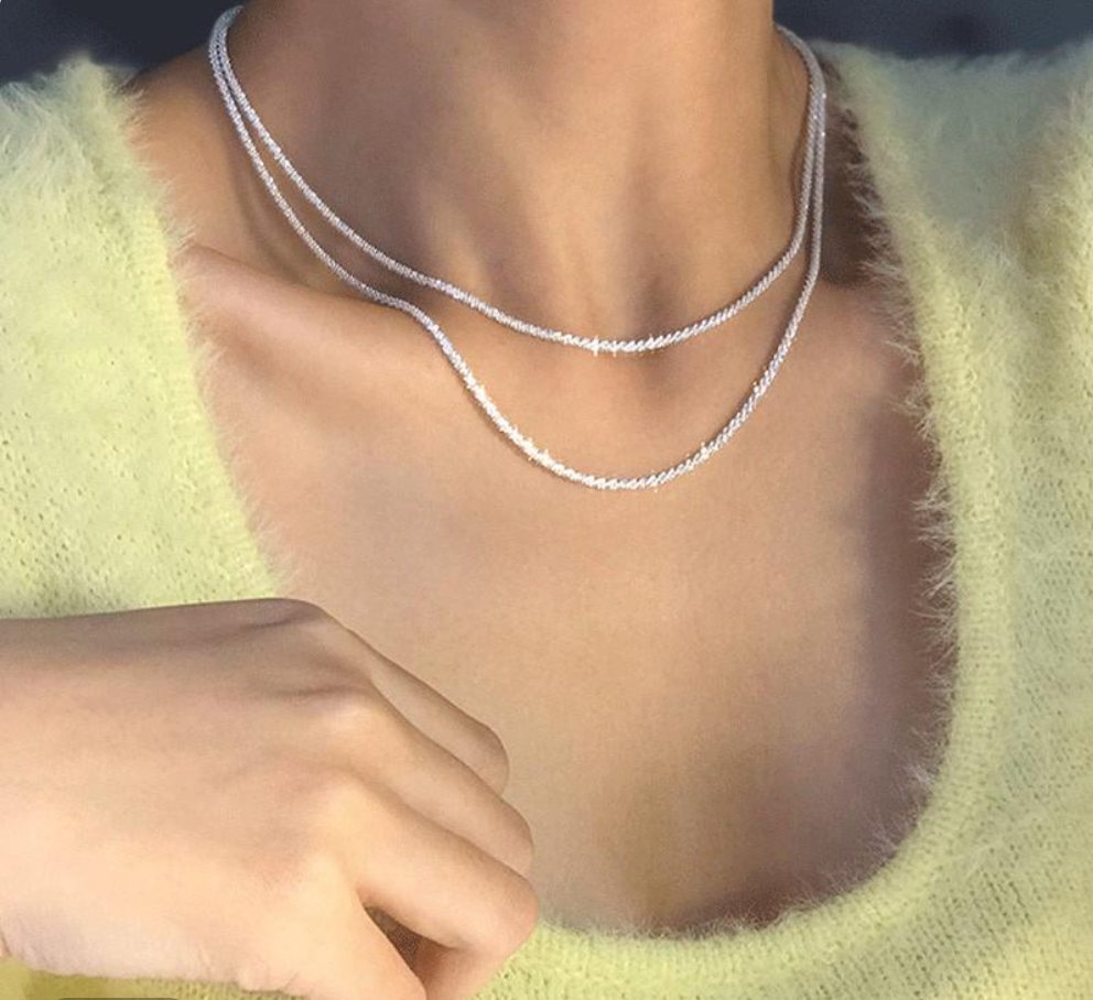Set di collane in argento di lusso