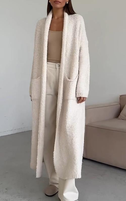Cardigan lungo lavorato a maglia colorato e alla moda da donna