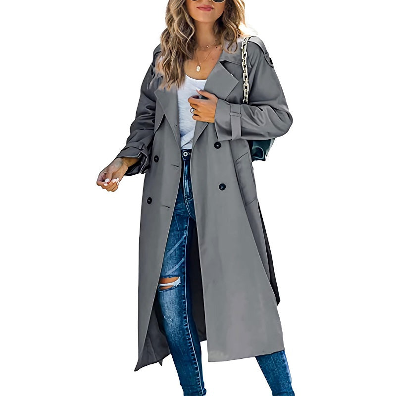 Elegante trench lungo da donna – Giacca classica ed elegante