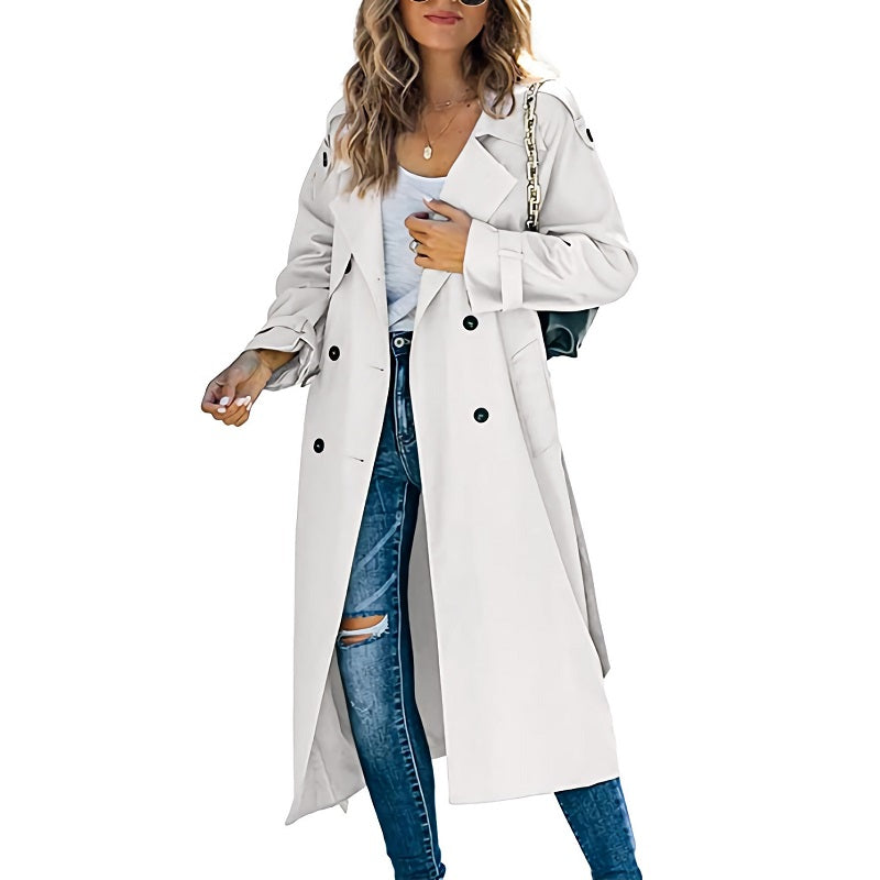 Elegante trench lungo da donna – Giacca classica ed elegante