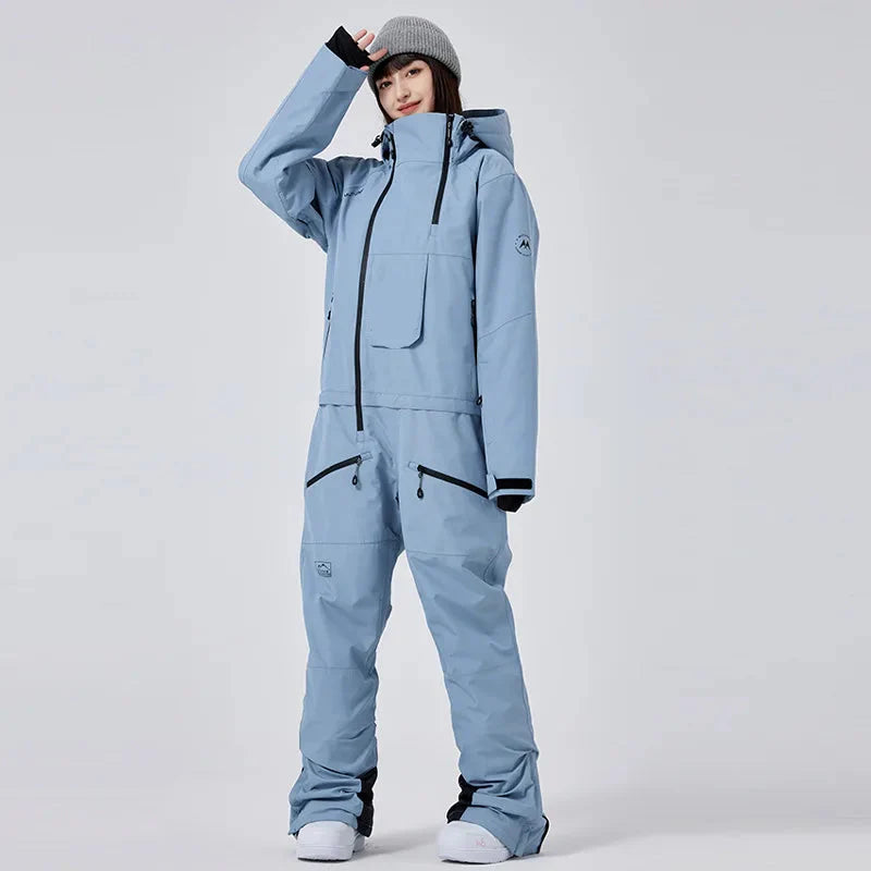 Tuta da sci impermeabile e isolante da donna – Tuta invernale spessa monopezzo