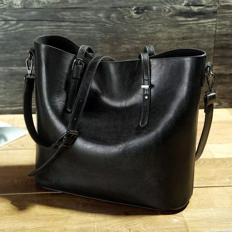 Borsa a mano da donna alla moda - Grande in similpelle con manici robusti
