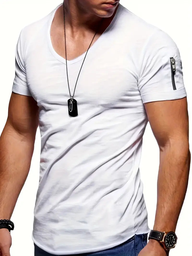 Maglietta da uomo Slim Premium con scollo a V