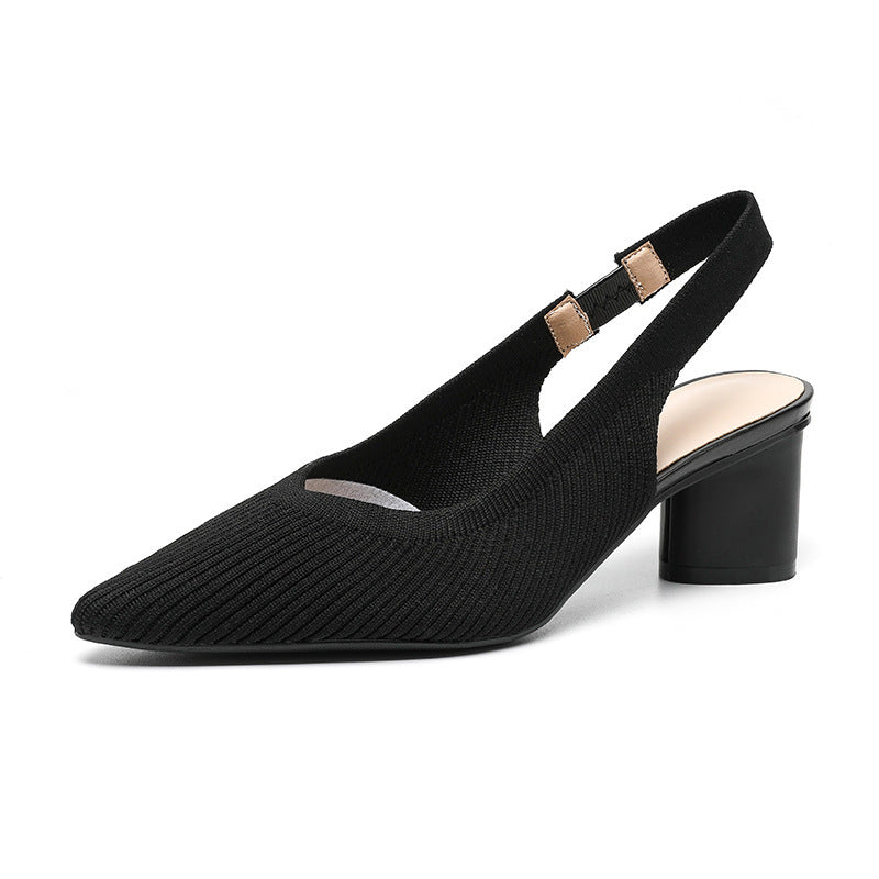 Scarpe a punta da donna - Tacco quadrato stabile ed elegante