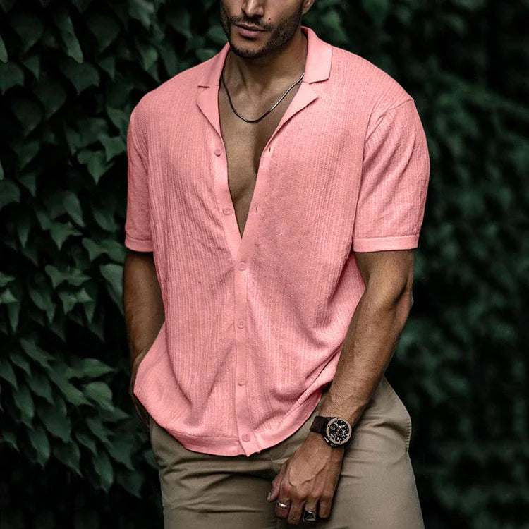 Camicia da uomo in lino leggera e traspirante