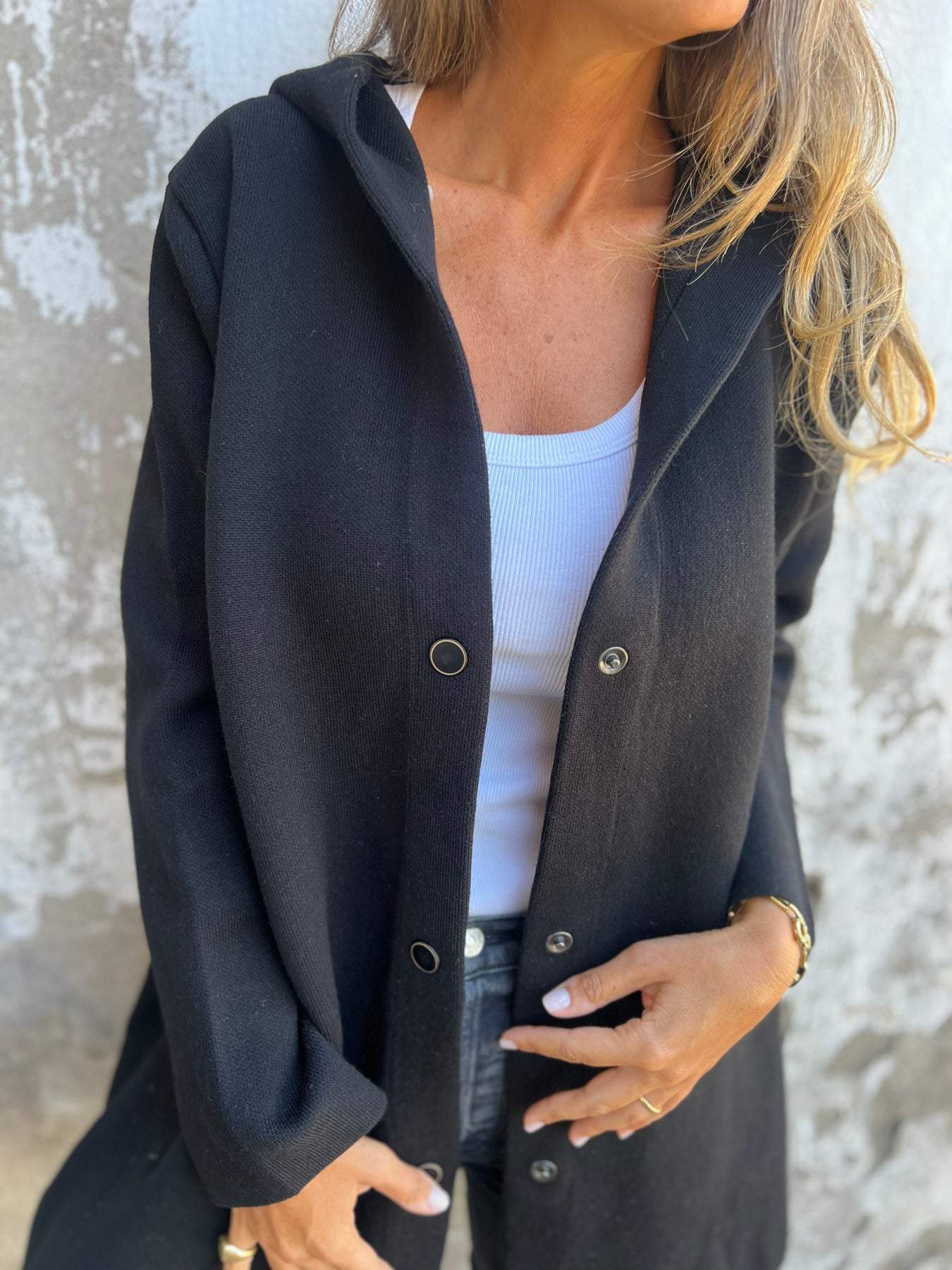 Cardigan con Cappuccio e Bottoni Casual da Donna - Comfort e Stile