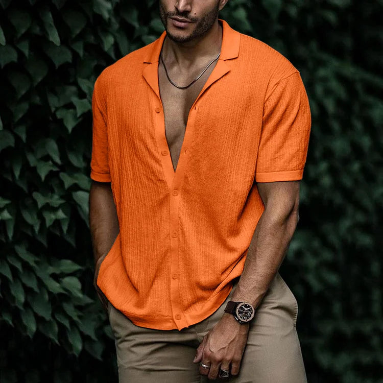 Camicia da uomo in lino leggera e traspirante