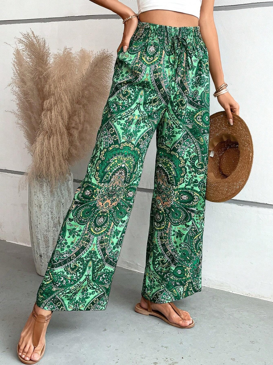 Pantaloni larghi stampati da donna