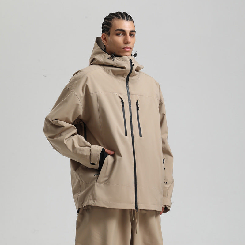 Giacca da sci impermeabile e traspirante da uomo – Cappotto invernale con cappuccio per la neve