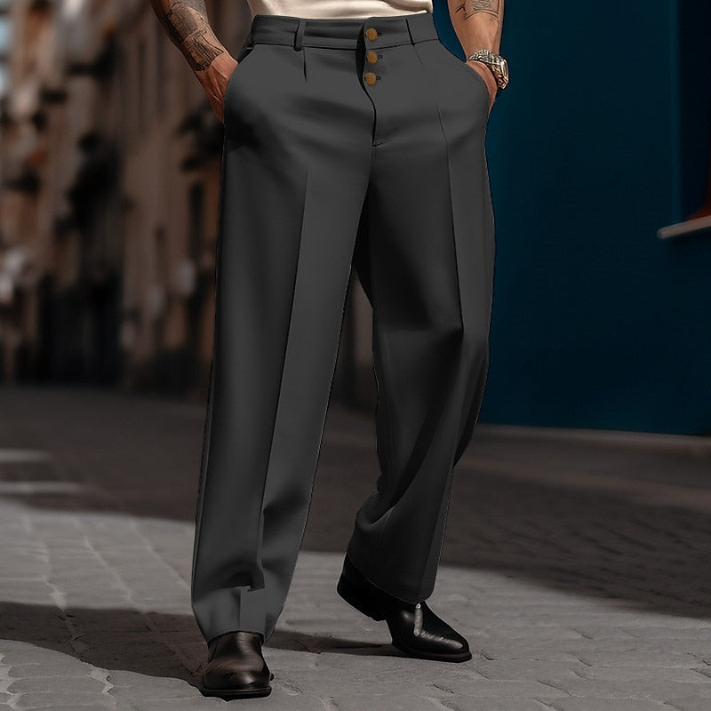 Pantaloni dritti da uomo dalla vestibilità ampia ed elegante