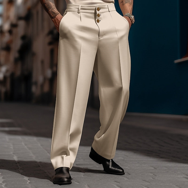 Pantaloni dritti da uomo dalla vestibilità ampia ed elegante