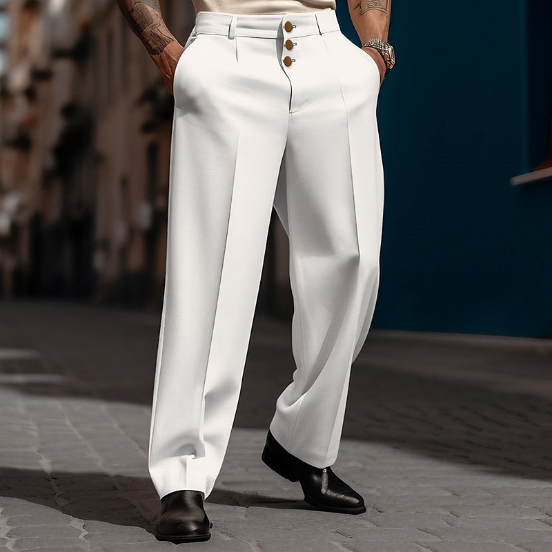 Pantaloni dritti da uomo dalla vestibilità ampia ed elegante