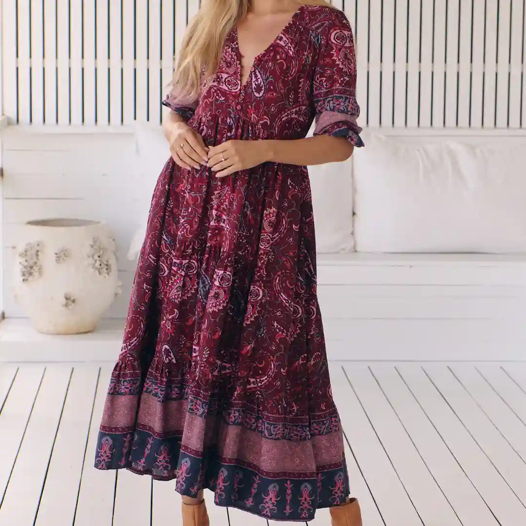 Abito midi stampato da donna