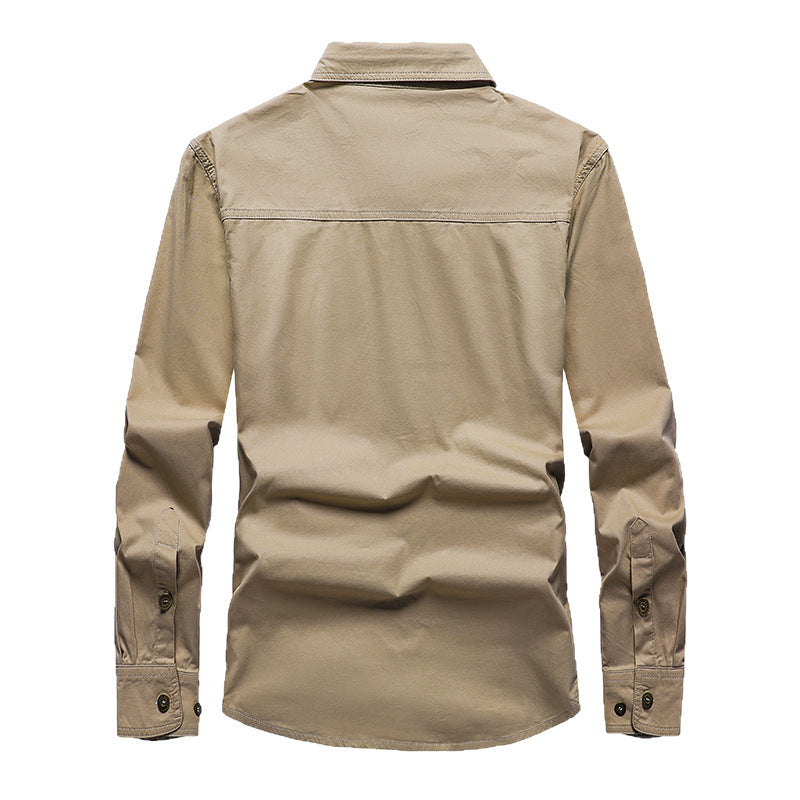 Camicia cargo a maniche lunghe premium da uomo – Abbigliamento da lavoro casual dalla vestibilità comoda