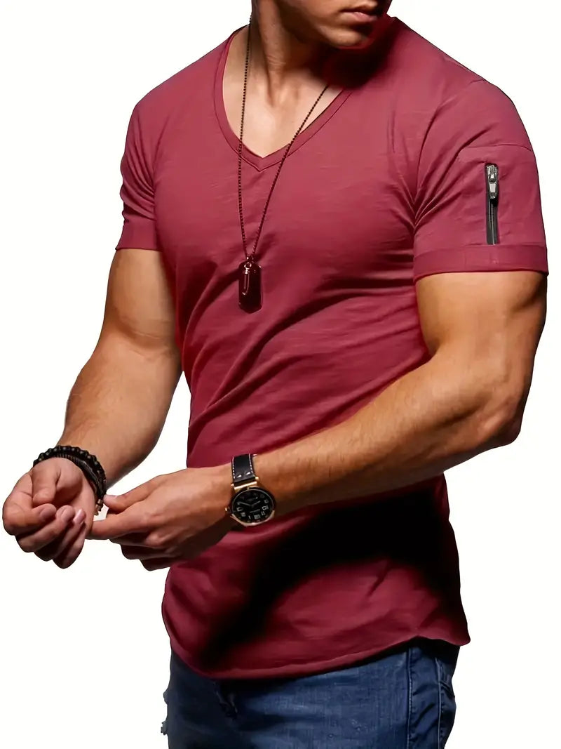 Maglietta da uomo Slim Premium con scollo a V