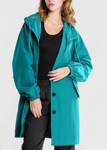 Giacca antipioggia impermeabile oversize con cappuccio da donna - elegante per le attività all'aperto