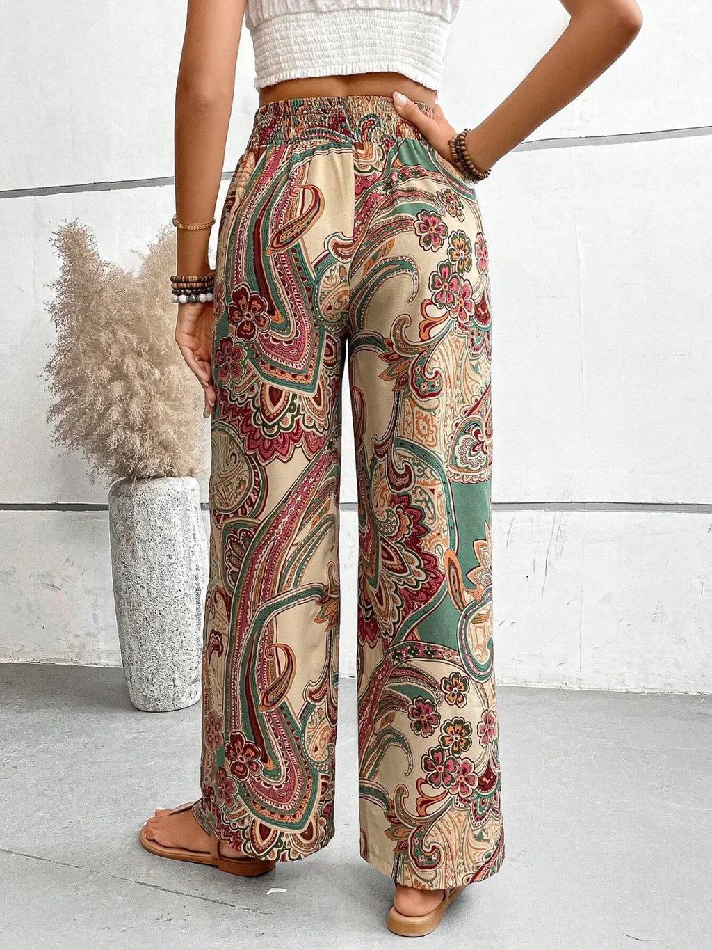 Pantaloni larghi stampati da donna