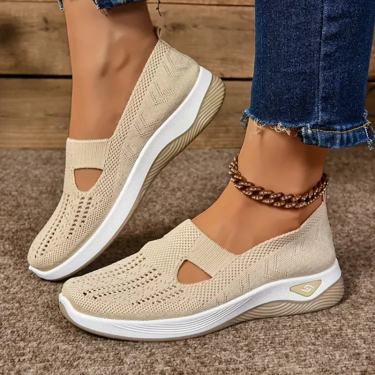Slip on sportive da donna in maglia traspirante – scarpe leggere per uso quotidiano