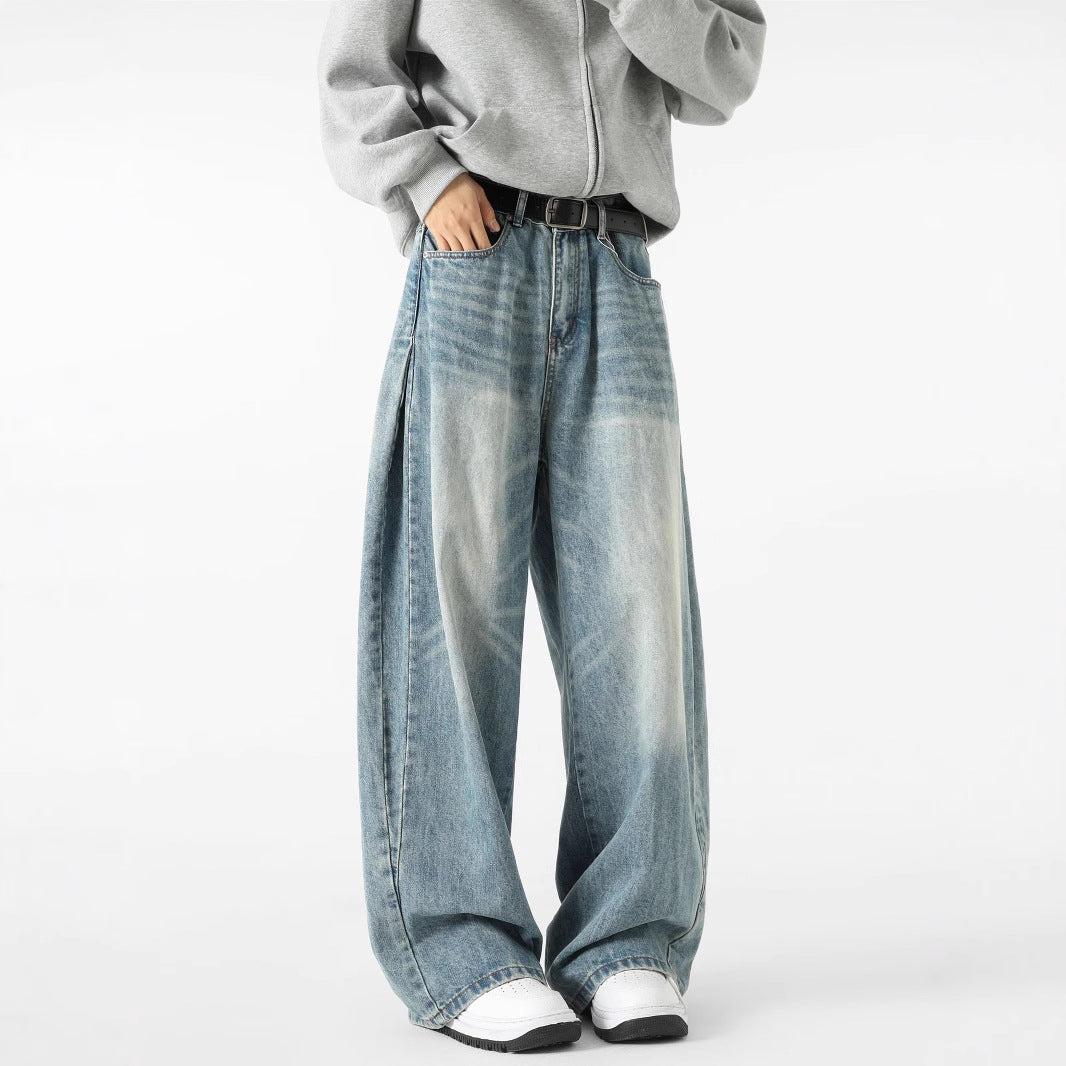 Jeans da uomo a gamba larga ed eleganti – Pantaloni casual in denim
