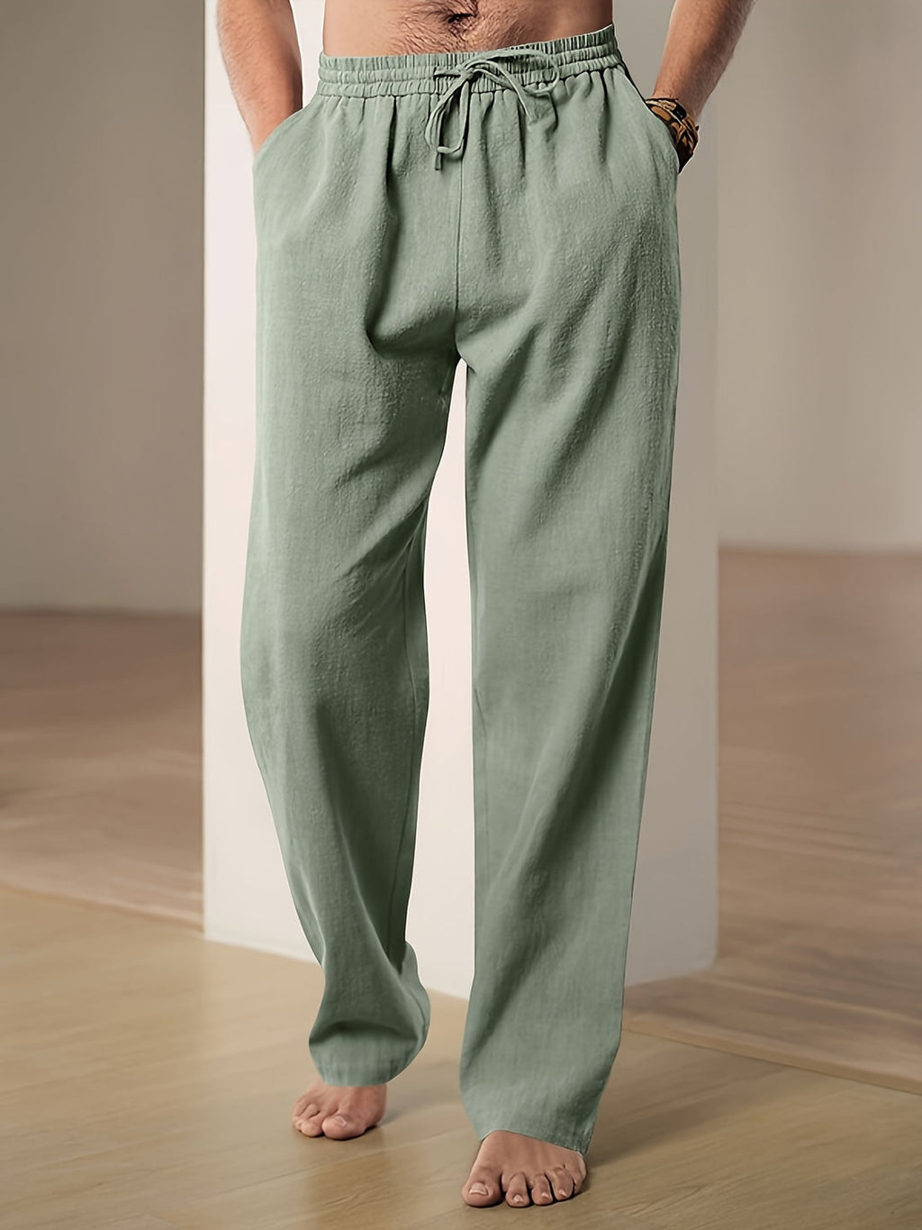 Pantaloni uomo in lino estivi – comfy fit con coulisse elastica