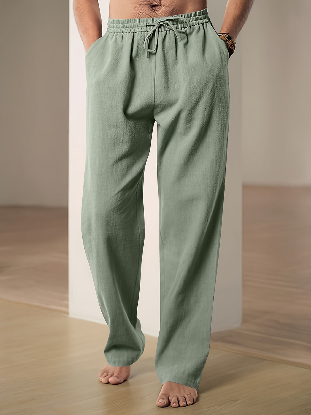 Pantaloni uomo in lino estivi – comfy fit con coulisse elastica
