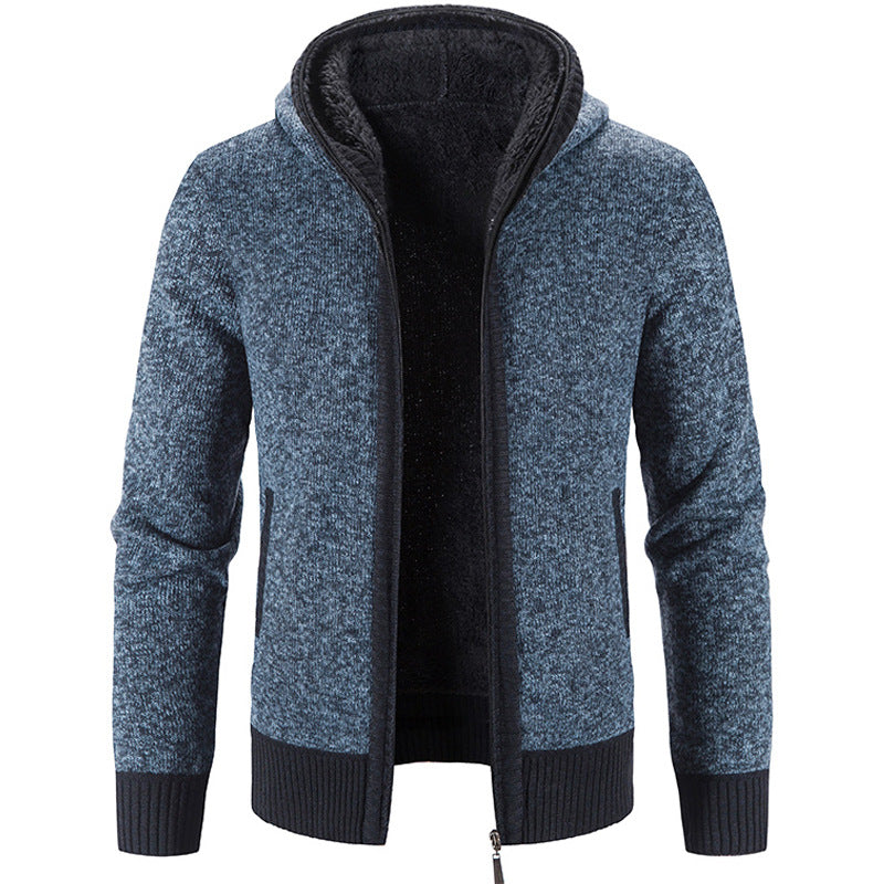Cardigan con cerniera da uomo comodo ed elegante - Maglia con cappuccio e tasche