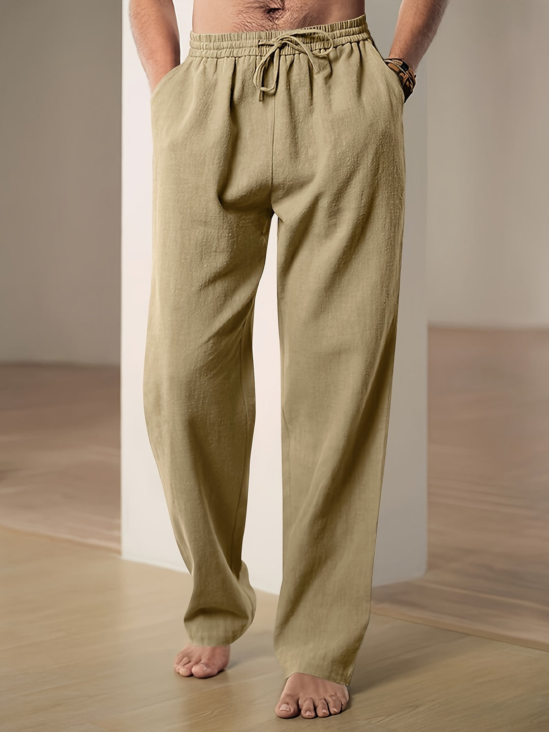 Pantaloni uomo in lino estivi – comfy fit con coulisse elastica