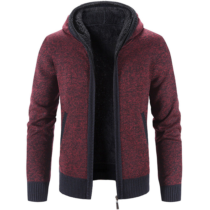 Cardigan con cerniera da uomo comodo ed elegante - Maglia con cappuccio e tasche