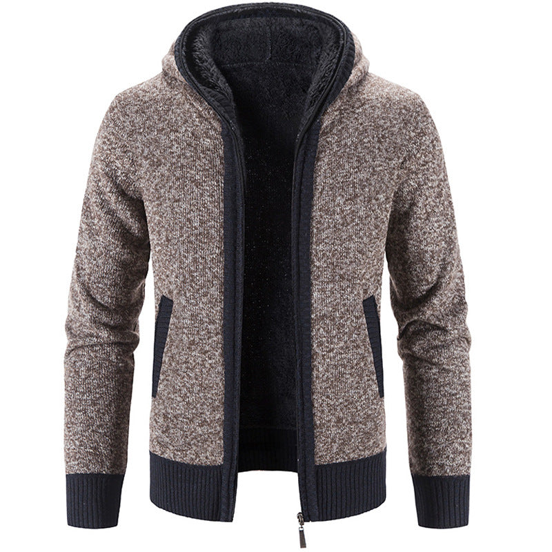 Cardigan con cerniera da uomo comodo ed elegante - Maglia con cappuccio e tasche
