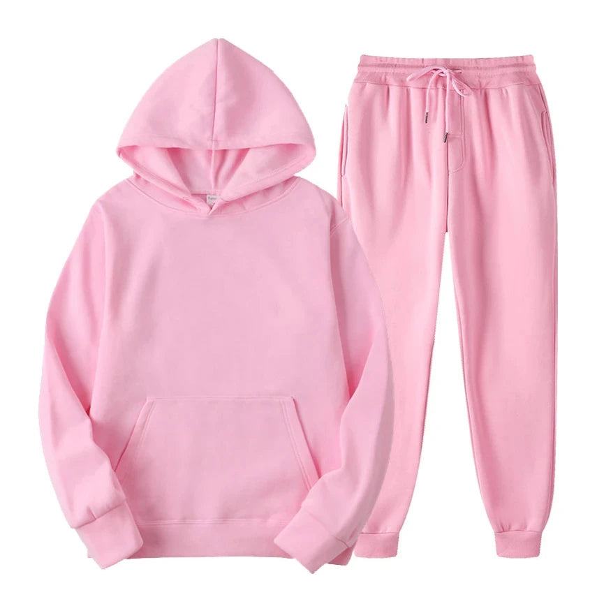 Completo da jogging casual ed elegante da uomo - Felpa con cappuccio e pantaloni coordinati