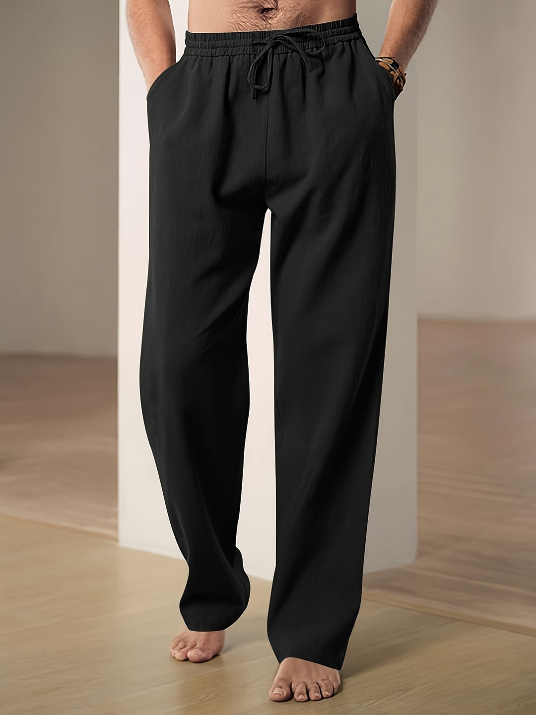 Pantaloni uomo in lino estivi – comfy fit con coulisse elastica