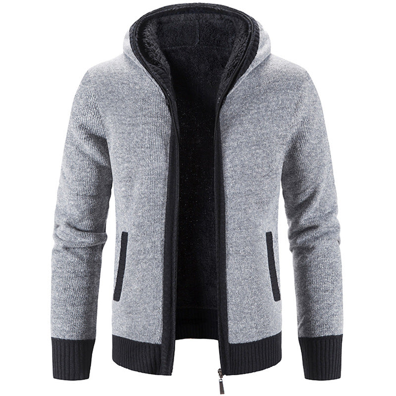 Cardigan con cerniera da uomo comodo ed elegante - Maglia con cappuccio e tasche
