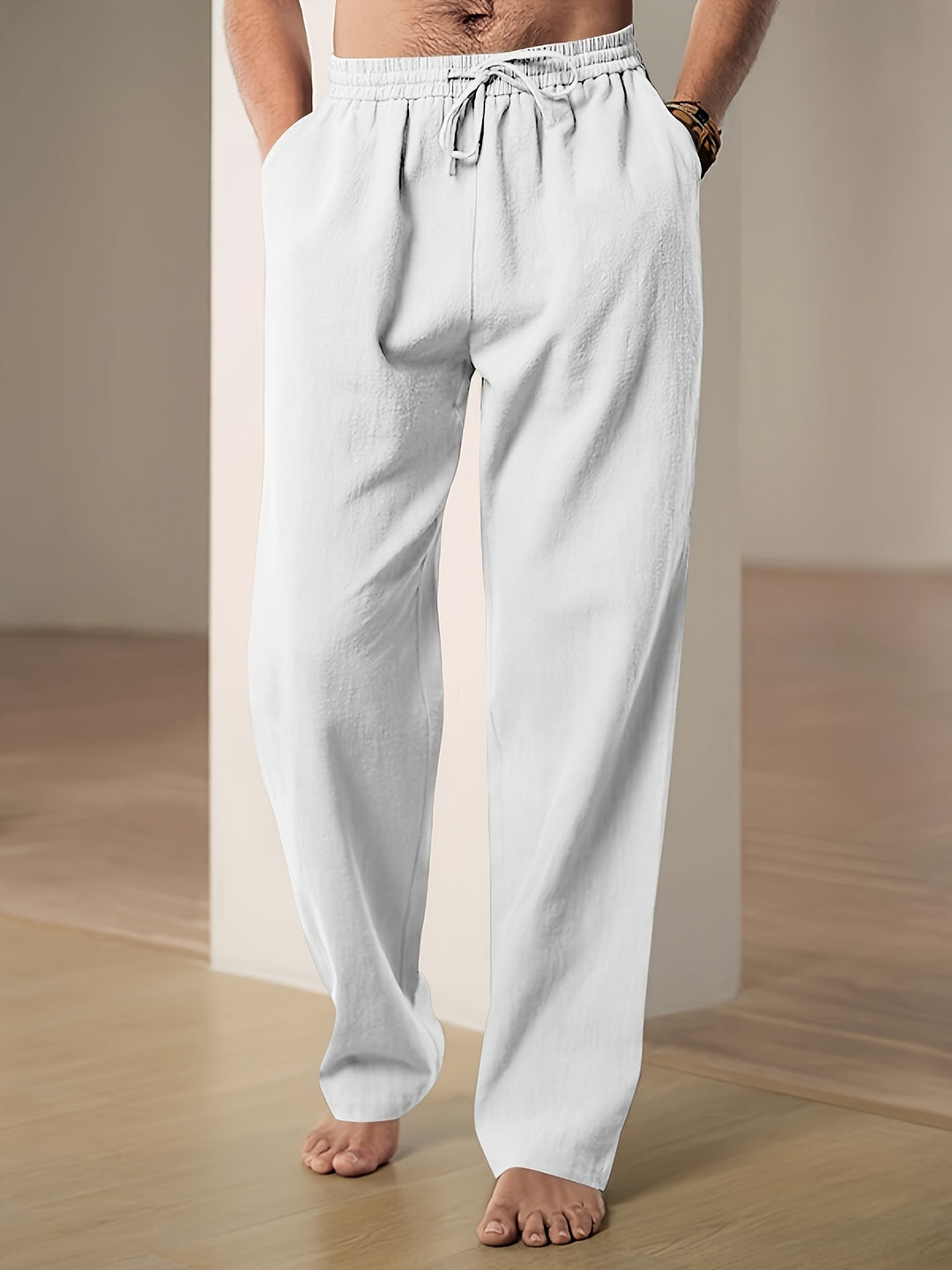 Pantaloni uomo in lino estivi – comfy fit con coulisse elastica