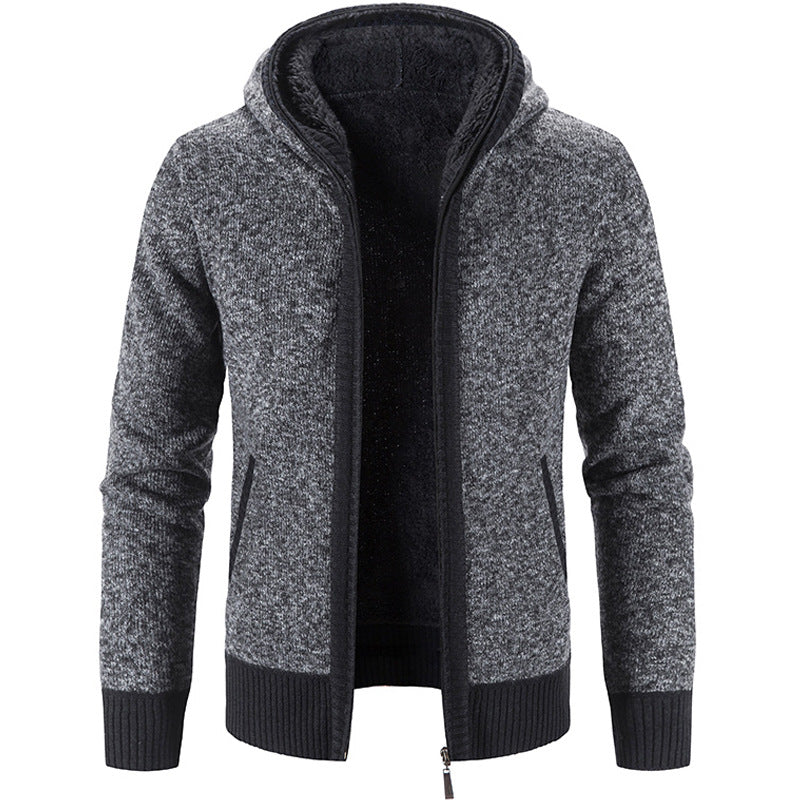 Cardigan con cerniera da uomo comodo ed elegante - Maglia con cappuccio e tasche