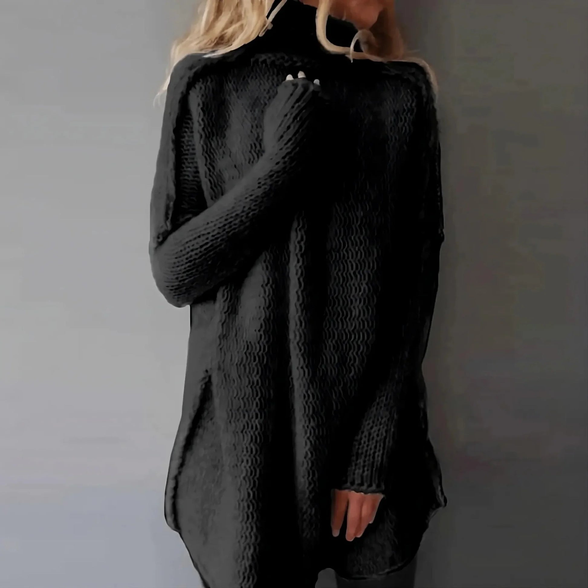 Maglione dolcevita lavorato a mano da donna - Maglione lavorato a maglia comodo ed elegante