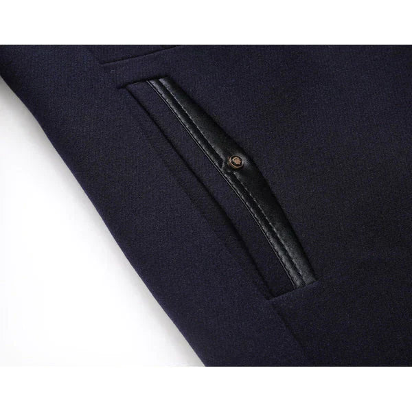 Cappotto in misto lana da uomo – Cappotto invernale spesso con doppio collo