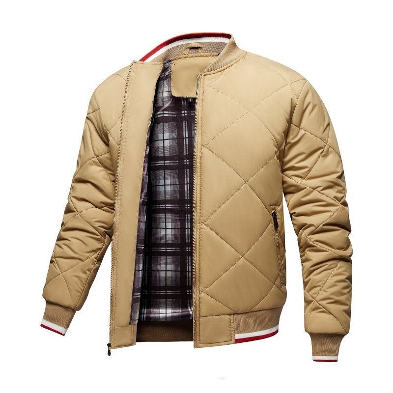 Giubbotto bomber trapuntato geometrico da uomo - Elegante e confortevole
