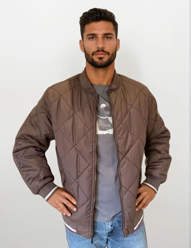 Giubbotto bomber trapuntato geometrico da uomo - Elegante e confortevole