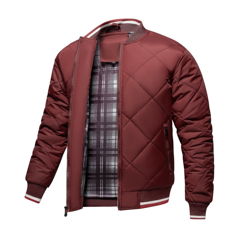 Giubbotto bomber trapuntato geometrico da uomo - Elegante e confortevole