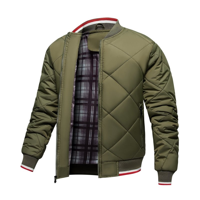 Giubbotto bomber trapuntato geometrico da uomo - Elegante e confortevole