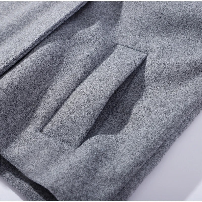 Elegante cappotto da donna in misto lana con bottoni – Capo invernale con collo alto