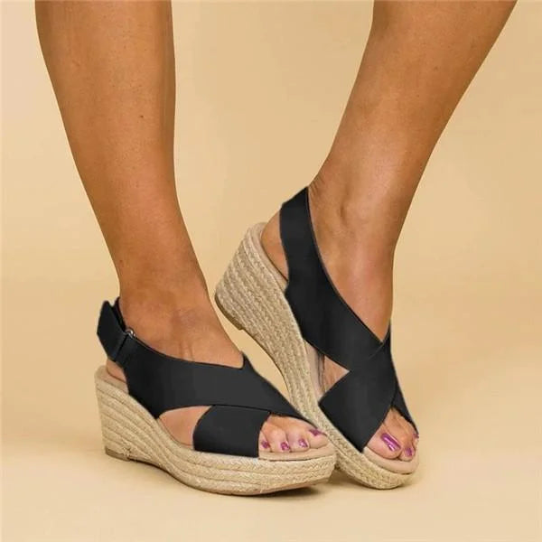 Comode espadrillas con zeppa di supporto per donna