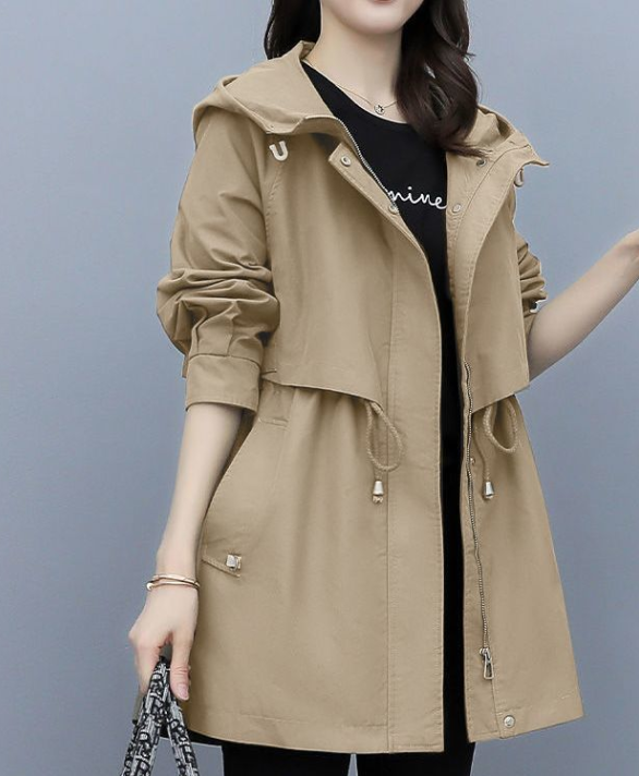 Trench lungo impermeabile da donna | Con cappuccio