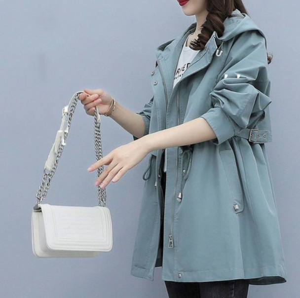 Trench lungo impermeabile da donna | Con cappuccio