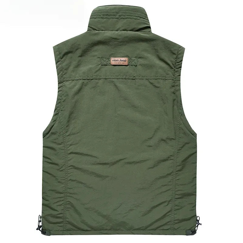 Gilet da trekking senza maniche da uomo con tasche in pile