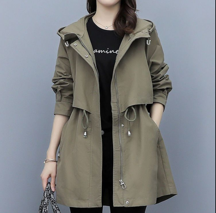 Trench lungo impermeabile da donna | Con cappuccio