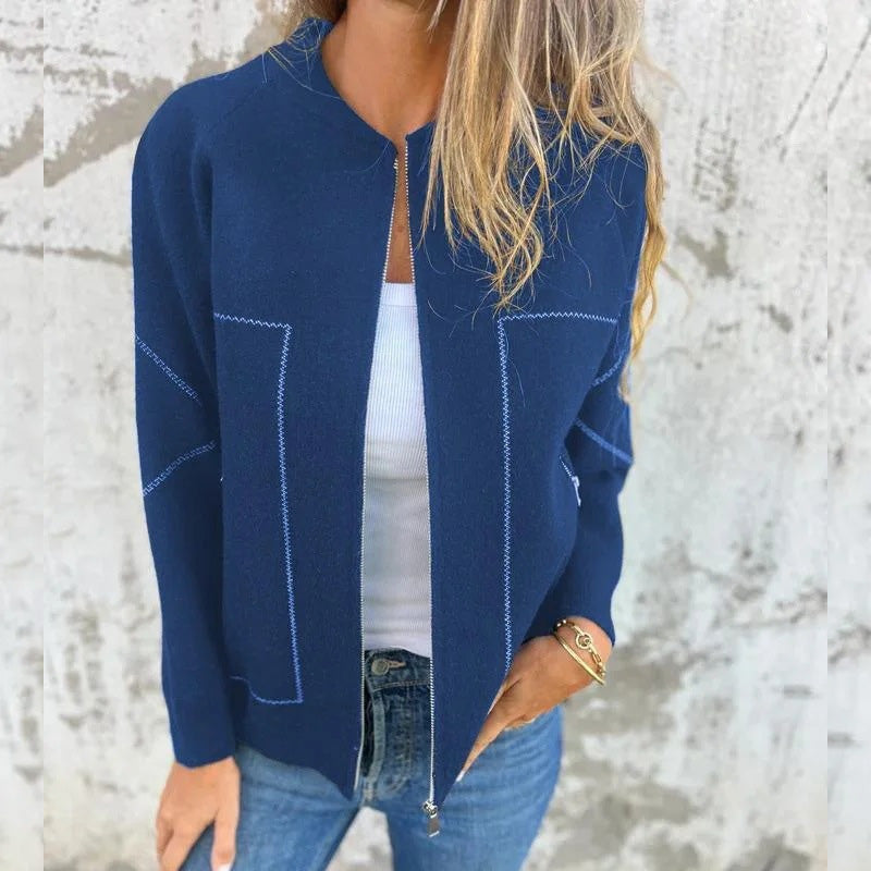 Elegante giacca con cerniera da donna – Giacca casual leggera