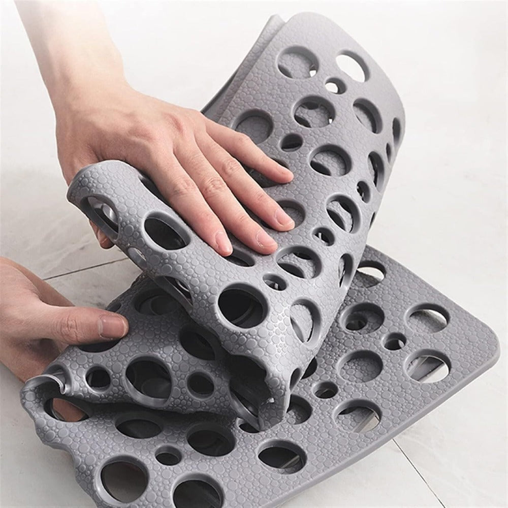 Tappetino doccia antiscivolo antibatterico sicuro - Tappetino da bagno ad asciugatura rapida con presa forte, facile da pulire, design di drenaggio antimuffa