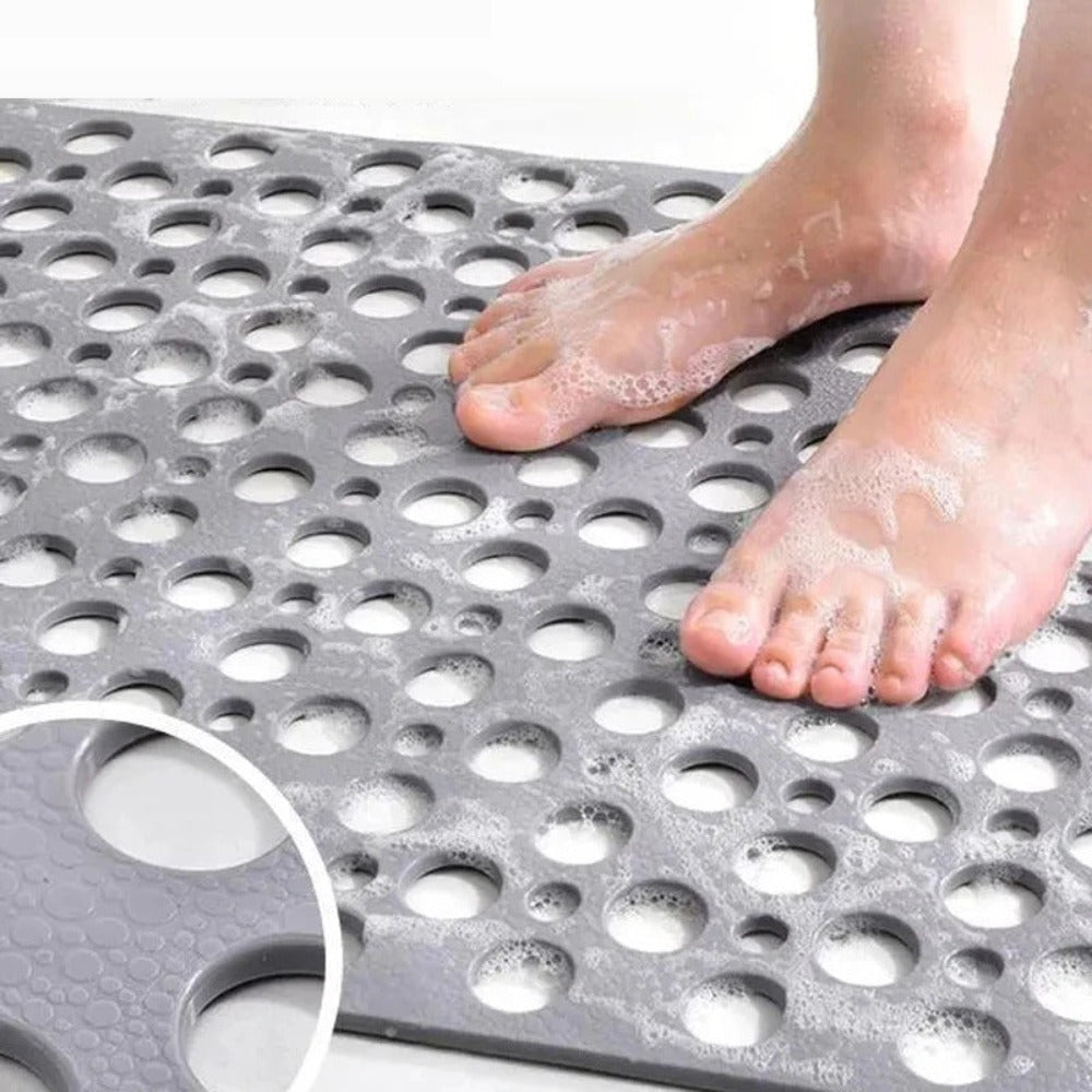Tappetino doccia antiscivolo antibatterico sicuro - Tappetino da bagno ad asciugatura rapida con presa forte, facile da pulire, design di drenaggio antimuffa
