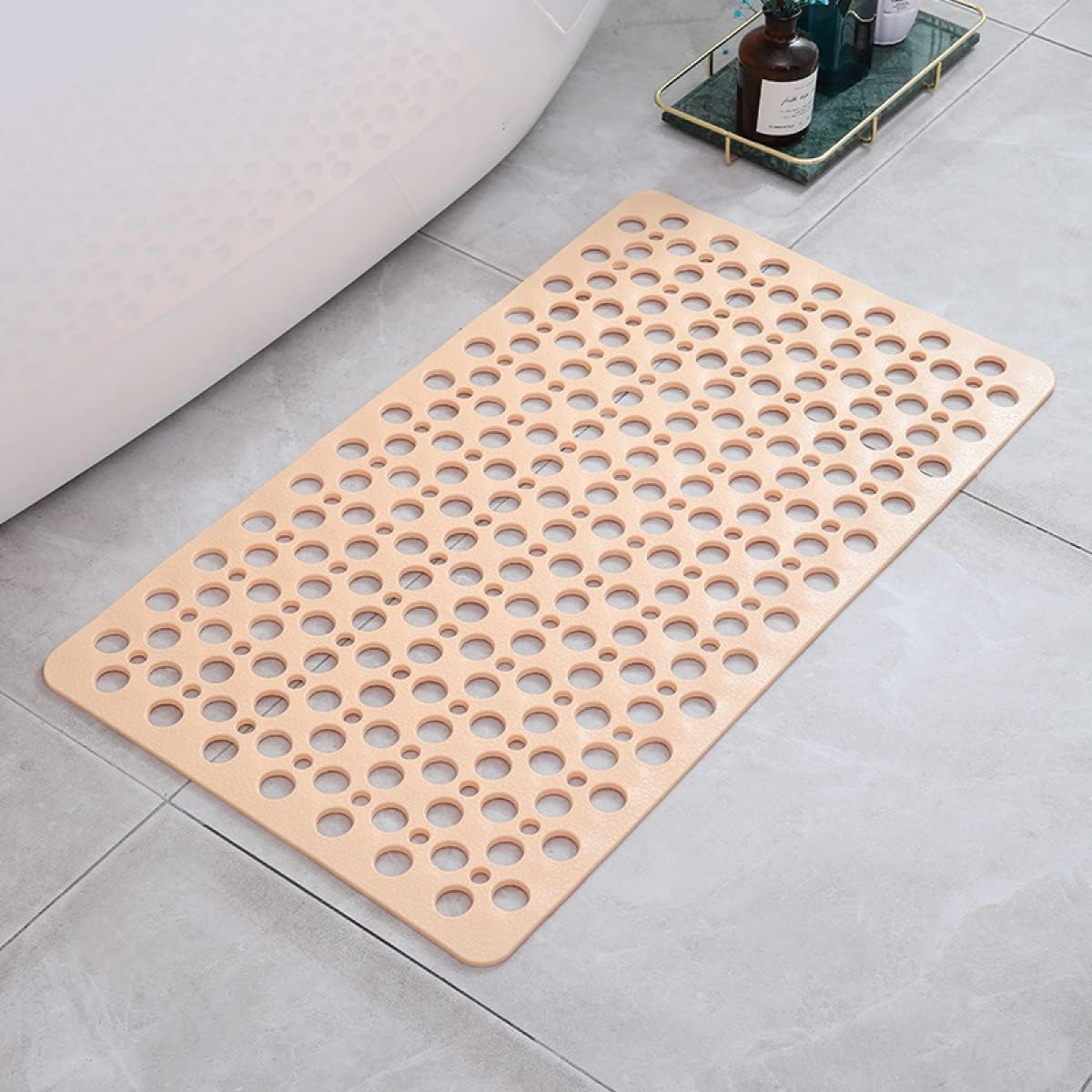 Tappetino doccia antiscivolo antibatterico sicuro - Tappetino da bagno ad asciugatura rapida con presa forte, facile da pulire, design di drenaggio antimuffa